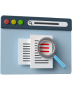 Vergrootglas over een website