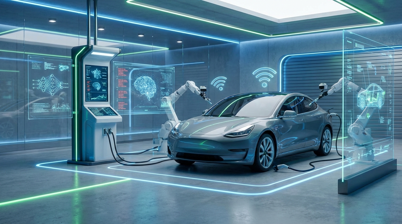 AI autogarage diagnose systeem in werkplaats