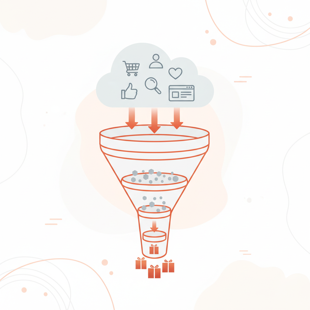 Marketing funnel klantreis visualisatie