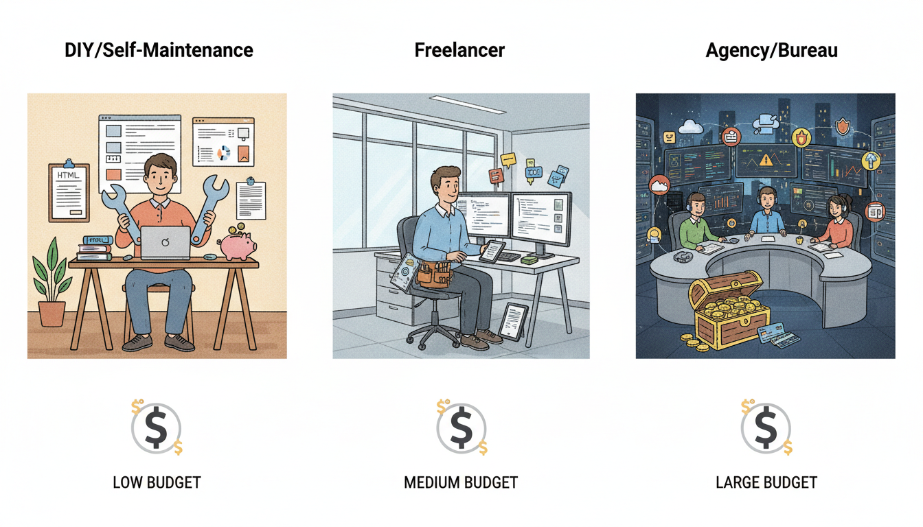 WordPress onderhoud kosten drie scenario's