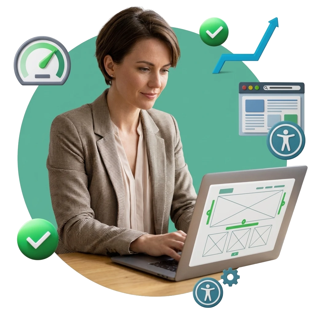 Specialist die een website optimaliseert voor betere prestaties en meer conversie